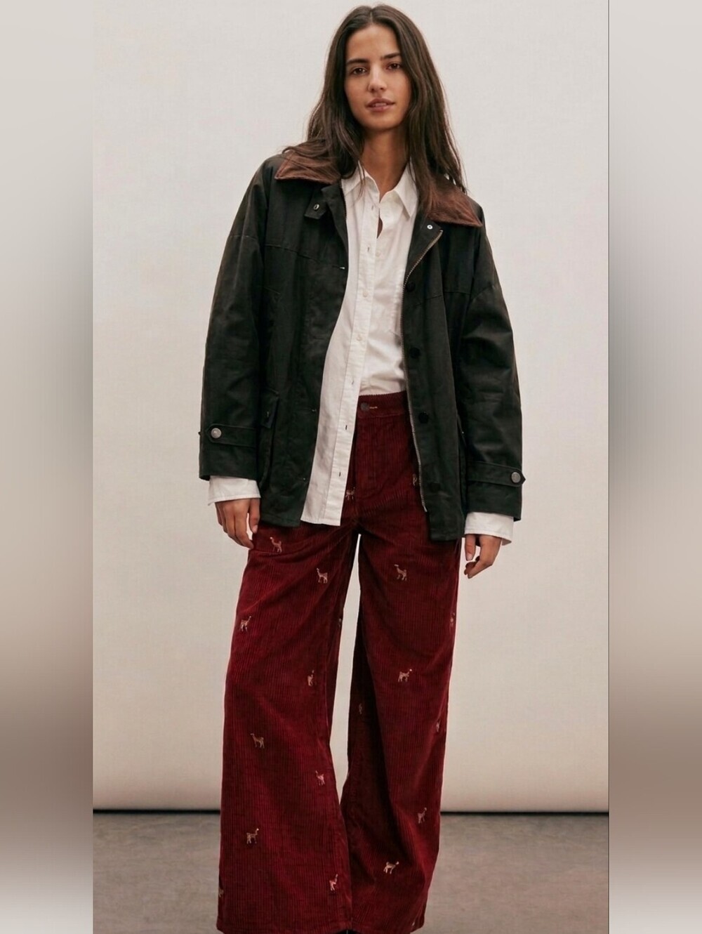 We The Free Clifton Corduroy Wide Leg Pants High Rise Burgundy Size 31